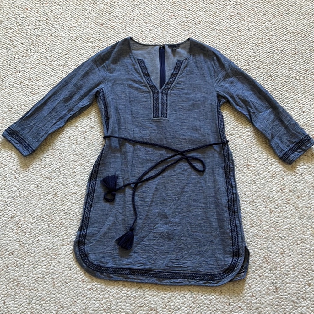 Ann Taylor Size Small Tie-waist Beach Cover-up or Casual dress in blue